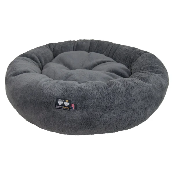 Bessie and Barnie Ultra Plush Deluxe Comfort Pet Dog & Cat Grey Snuggle Bed, Size: MD - 30 inch