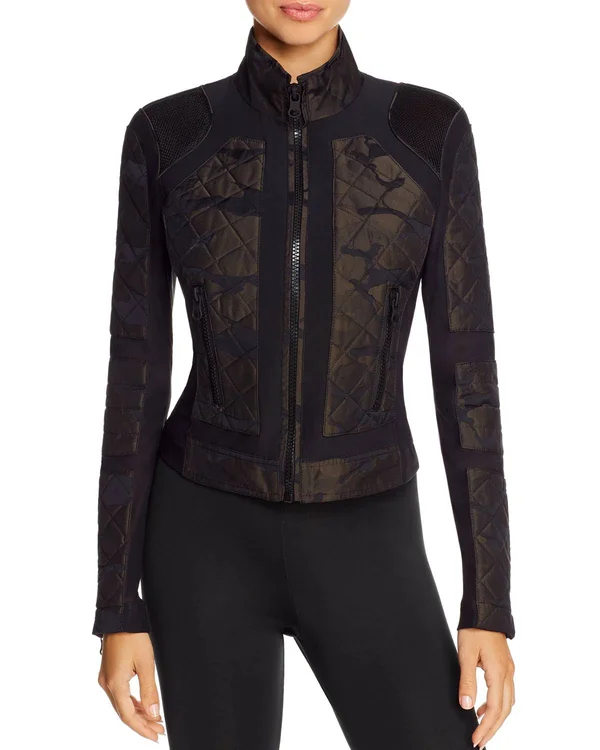 Women's Blanc Noir Camo Mesh Moto Jacket