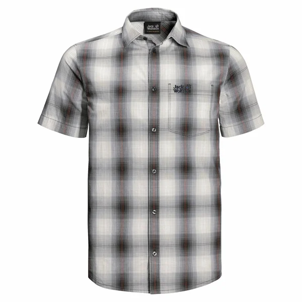 Jack Wolfskin Mens Hot Chili Shirt Dusty Grey Checks XXL