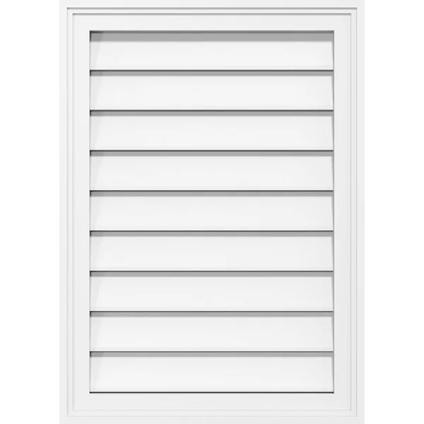 Ekena Millwork GVPVE12X3402SF 12x22W x 34x22H Vertical Surface Mount PVC Gable Vent: Functional, w/ 2x22W x 1-1/2x22P Brickmould