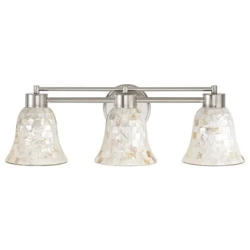 Bathroom Light with Mosaic Glass in Satin Nickel Finish