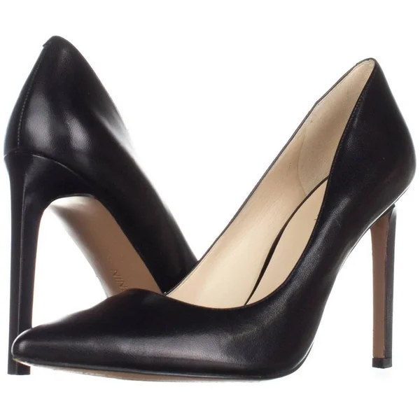 Nine West Women's Tatiana Dress Pumps, Black Leather, 8.5
