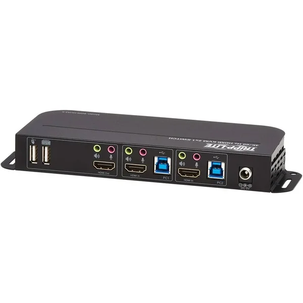 Tripp Lite HDMI KVM, 4K 60Hz 4:4:4, HDR, HDCP 2.2 Support, IR Remote and USB Cables KVM Switch - 2 KVM Ports