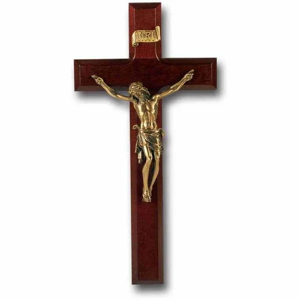 WJ Hirten 21m-11r1 11x22 Dark Cherry Cross with Museum Plated Corpus