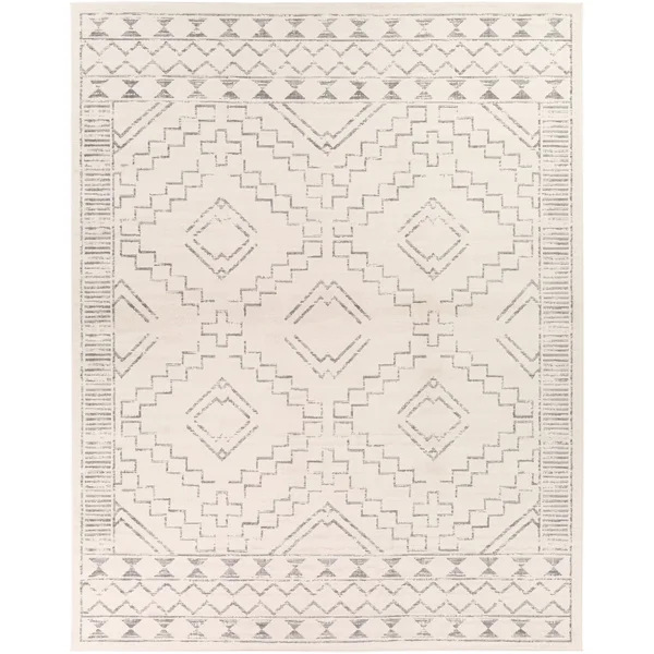 Talla Bohemian Global Area Rug - 9& x 12&3x22 - Ivory