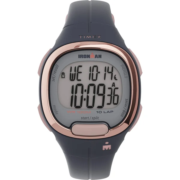 Timex Women's Ironman Transit 33mm Blue/Rose Gold-Tone Watch - Resin Strap