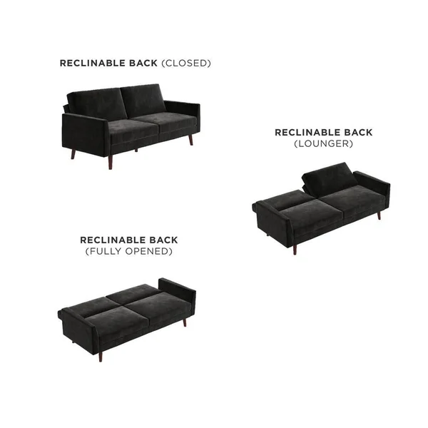Avenue Greene Jocelyn Coil Futon (Blue - velvet)