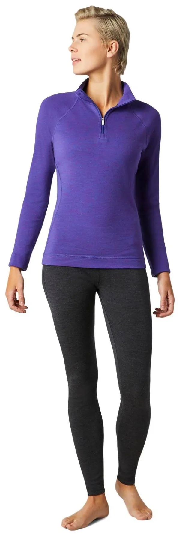 Smartwool Women's Merino 250 Baselayer 1/4 Zip Alpine Blue Heather - L