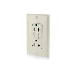 Leviton 7899-HGT SmartlockPro Double Pole GFCI Receptacle Box Mount, 125 Volt, 20 Amp, Light Almond