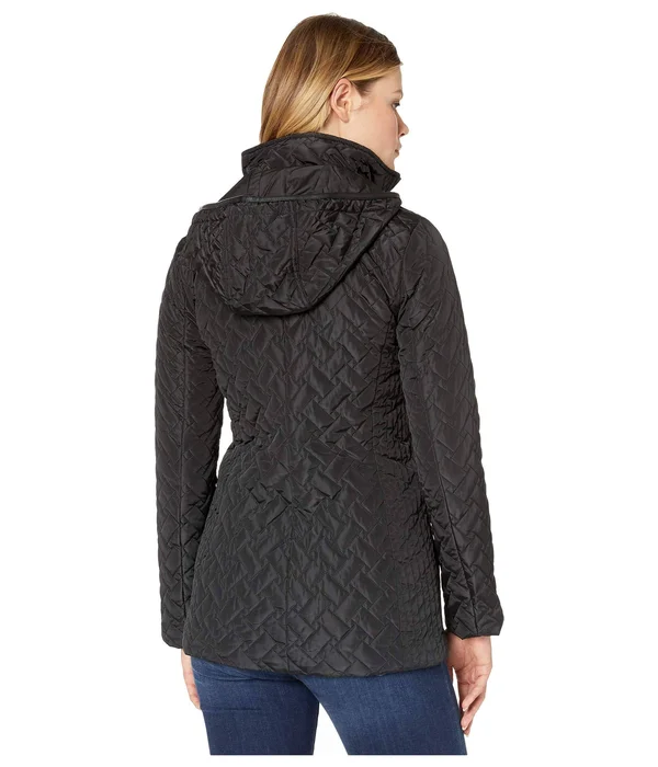 Cole Haan Quilted Barn Jacket (Black) Women's Coat