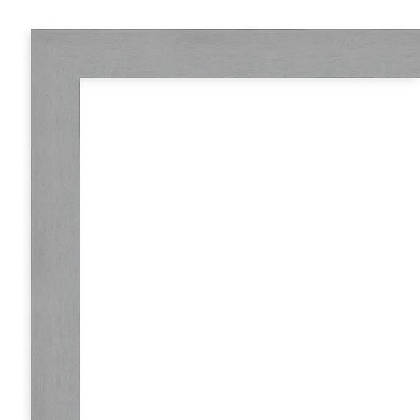 Amanti Art Medium Rectangle Brushed Nickel Contemporary Mirror (32.5 in. H x 49.5 in. W)