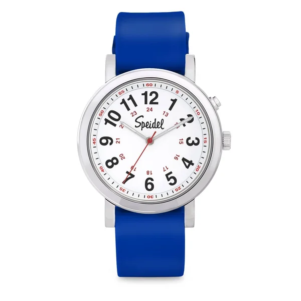 Speidel Scrub Glow Watch for Medical Professionals with Scrub Matching White Silicone Band - Easy to Read Light Up Dial, Second H