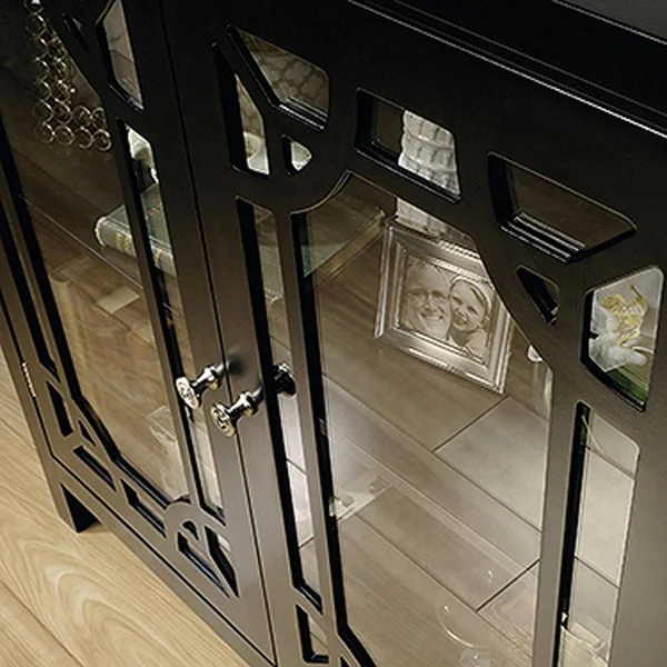Sauder Palladia Accent Curio Cabinet, Black