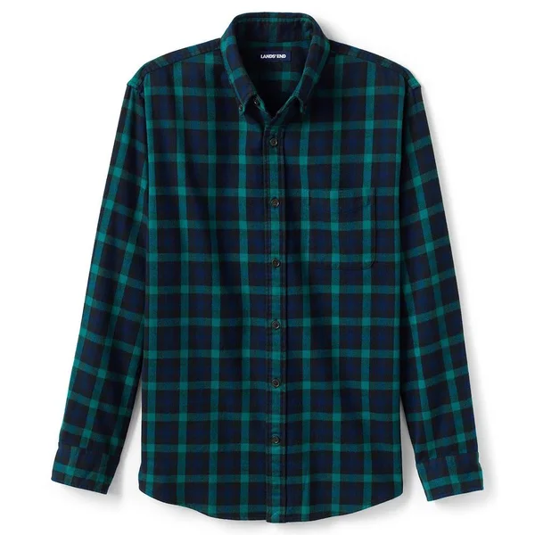 Lands& End Traditional Fit Flagship Flannel Shirt