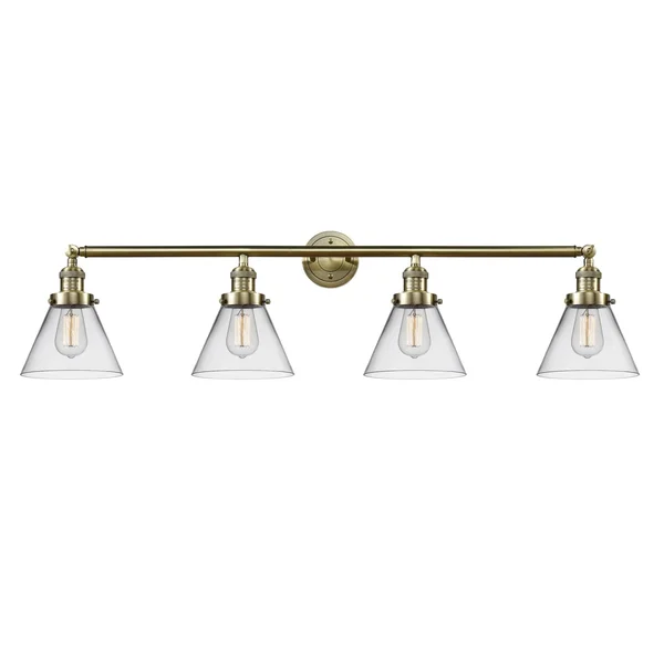 Innovations Lighting Large Cone 4 Light Bath Vanity Light 215 AC S G41 LED (Antique Copper)