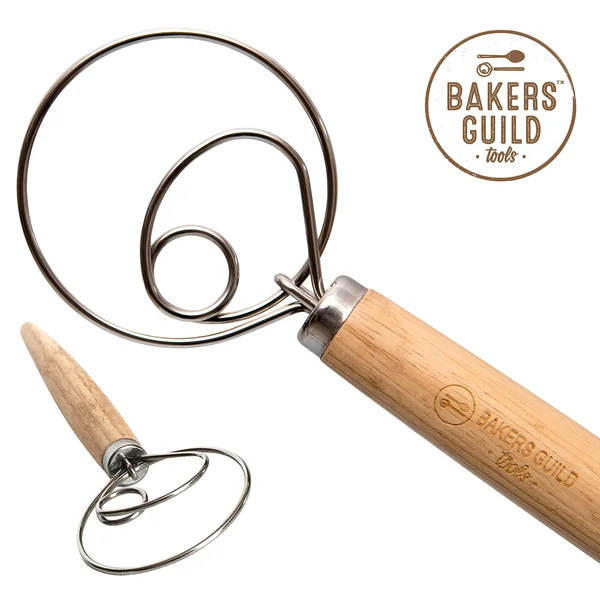 Bakers Guild Tools Danish Stainless Steel Dough Whisk, Large