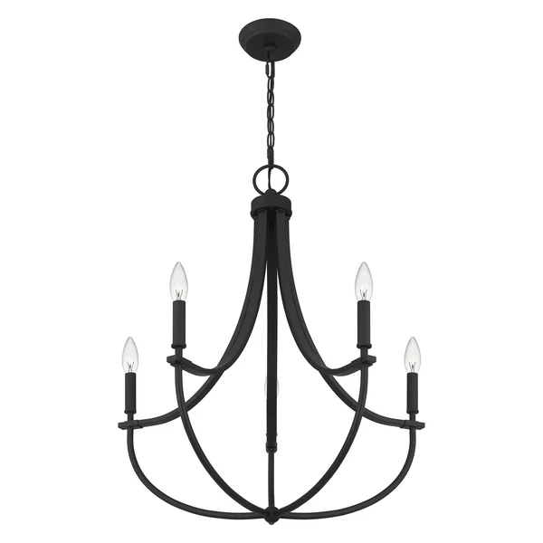 Ashley Harbour ASH4720A1 Nilson 5-Light Matte Black Chandelier