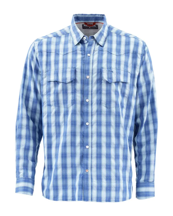 Simms Big Sky LS Shirt Smoked Salmon Plaid, S