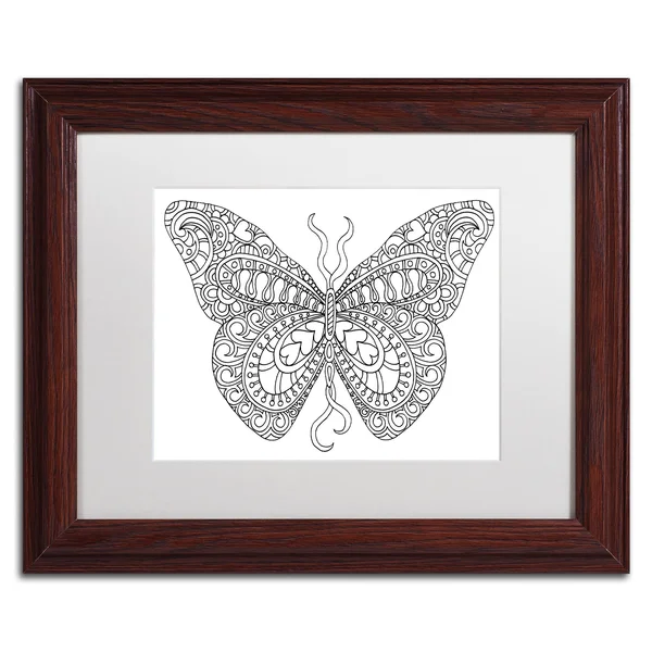 Trademark Fine Art &Bashful Garden Butterfly& by Kathy G. Ahrens Framed Graphic Art - Size: 16x22 H x 20x22 W x 0.5x22 D, Matte