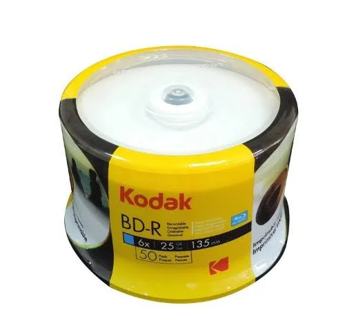 300 Kodak 6X White Inkjet Printable BLU-RAY BD-R 25GB Blank Disc Cake Box 1130350