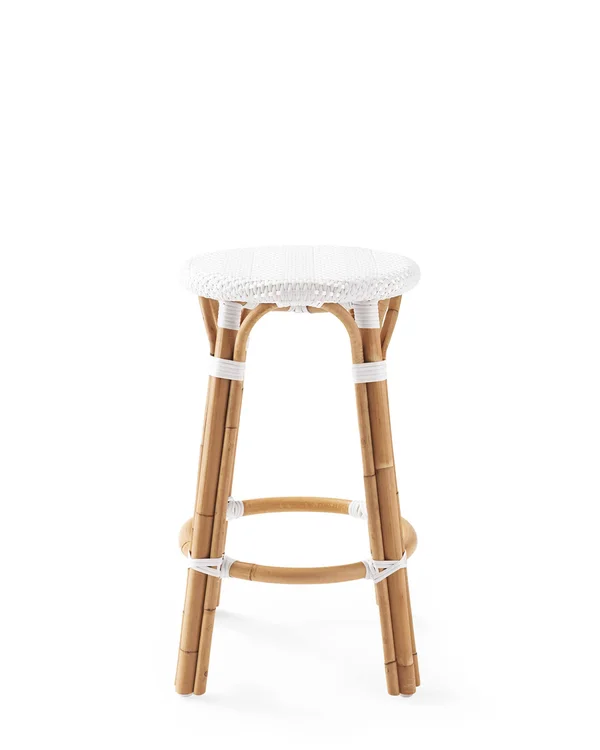 Riviera Backless Bar & Counter Stools - Counter Stool 26x22H - White - Serena & Lily