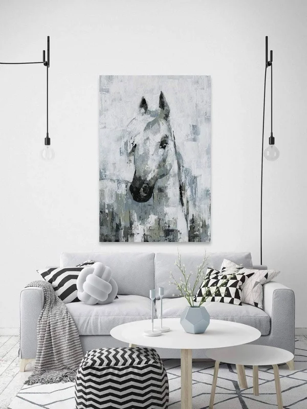 Marmont Hill Horse Portrait Canvas Wall Art - 24 inch x 16 inch, Size: 1.50 inch x 16.00 inch, White
