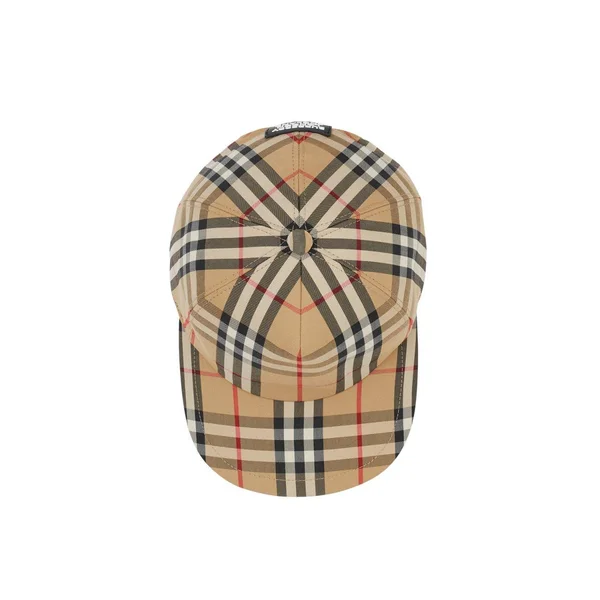 Burberry Logo Detail Vintage Check Baseball Cap - Size: XL, Beige