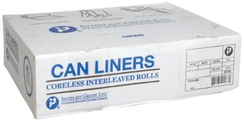Inteplast Group IBS S242406N HDPE Can Liner, 10 Gallon, 24 inch x 24 inch, 0.23 mil, Star Seal, Natural, 1000 Pack (20 Rolls of