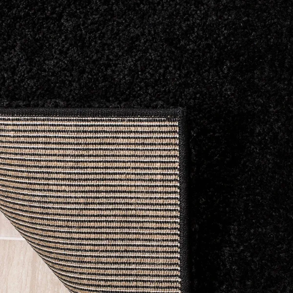 Safavieh Florida Shag Abstract Black/Ivory Rug - 4& Round