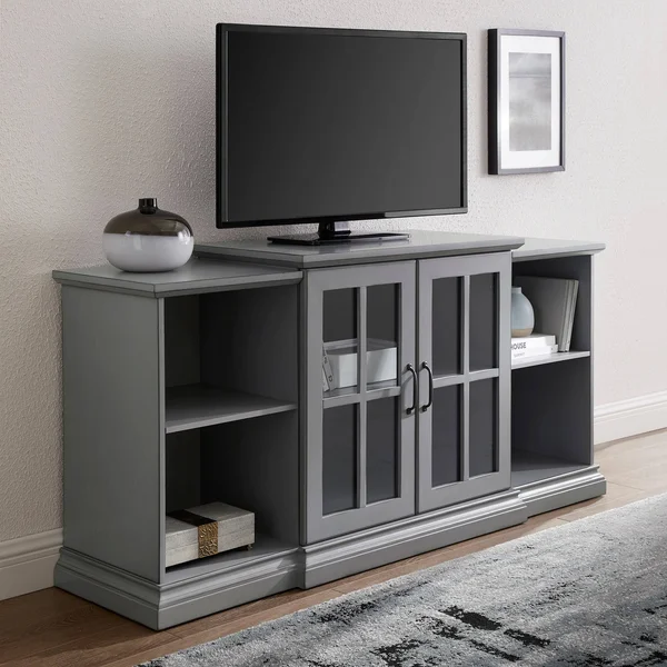 Copper Grove 60-Inch Tier Top 2-Door TV Stand Console - Antique White