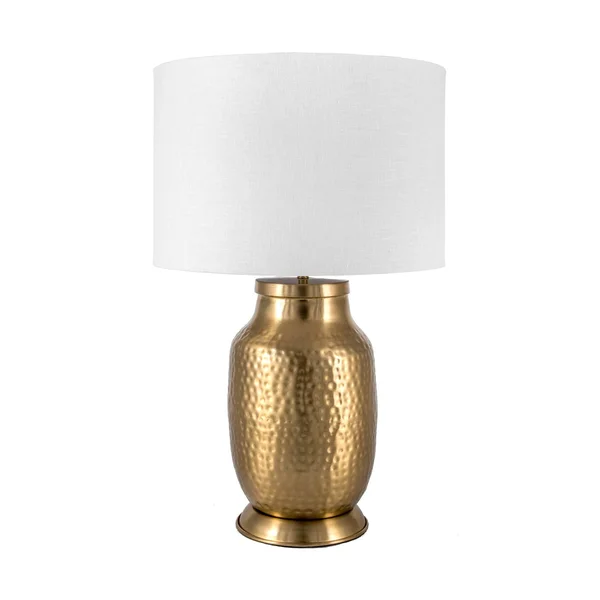 nuLOOM 23x22 Madison Hammered Iron Cotton Shade Brass Table Lamp