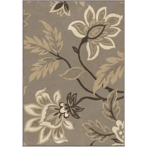 Carolina Weavers Finesse Collection Floweret Grey Area Rug - 5&3 x 7&6 (5 ft 3 in x 7 ft 6 in)