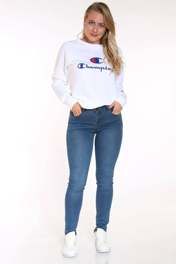 Champion Powerblend Graphic Crew White, XL