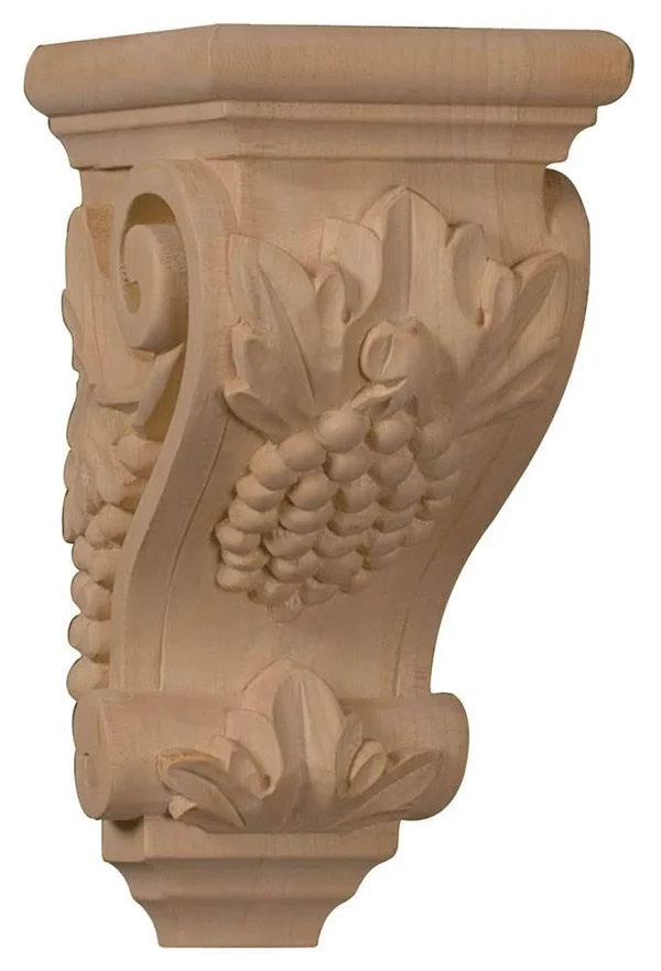 Ekena Millwork CORW03X04X07GRAL 3 1/2x22W x 4x22D x 7x22H Small Grape Corbel, Alder
