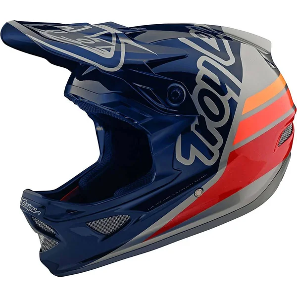 Troy Lee Designs D3 FIBERLITE; Silhouette Navy - Silver 2x