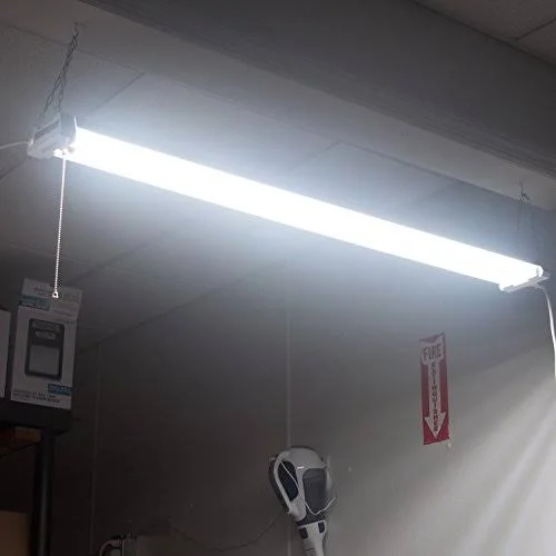 Maxxima 4 ft. Utility LED Shop Light Fixture - Linkable, Frosted Lens 5000K Daylight 4400 Lumens