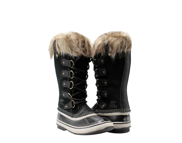 Sorel Women's Joan of Arctic Fur Boots, Black/Stone, 7.5