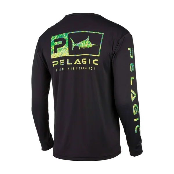 Pelagic Aquatek Icon Long Sleeve Performance Shirt in Black (Size M)
