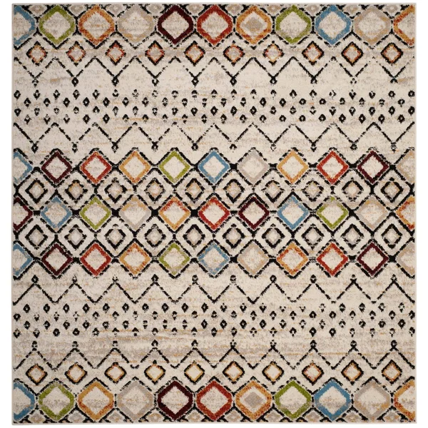 Safavieh Amsterdam Bridget Moroccan Boho Rug - 2&3x22 x 22& Runner - Ivory/Multi