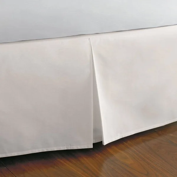 The Company Store Classic Cotton Percale 14 in. Ivory Solid Queen Bed Skirt