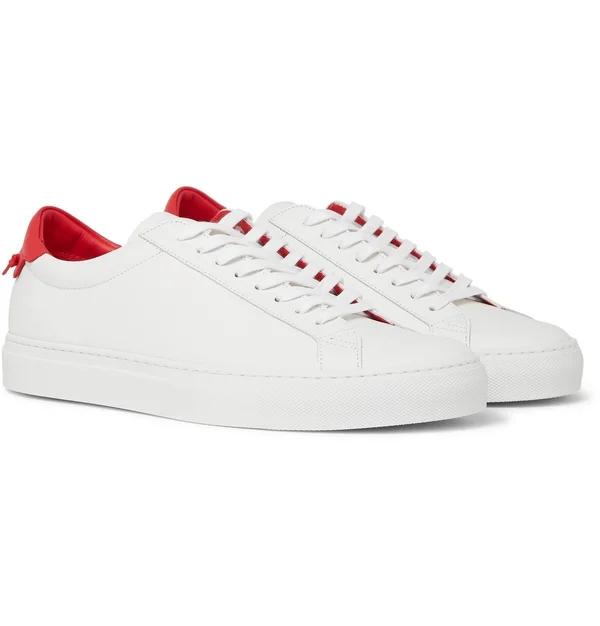 Givenchy - Men Urban Street Leather Tennis Sneakers White/Red 45