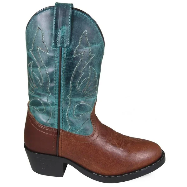 Smoky Mountain Western Boots Boys Nashville Leather Brown - 4 Youth