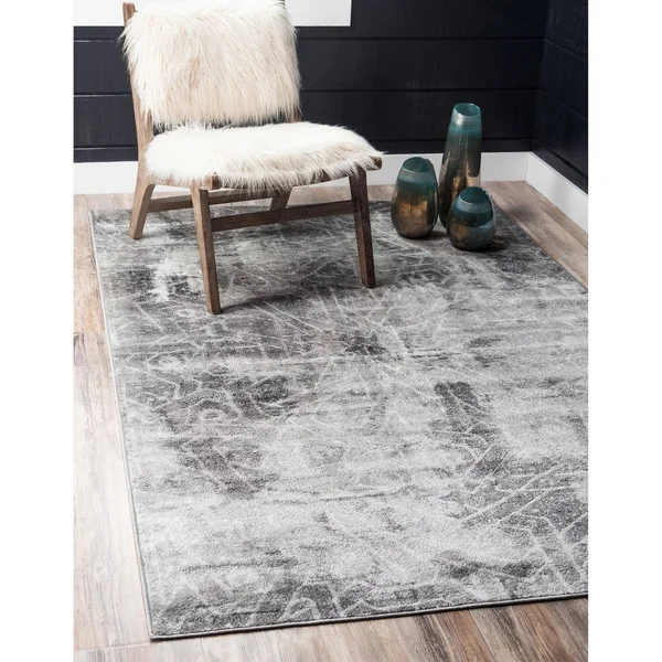 Unique Loom Rainier Sofia 7& x 10& Area Rug in Dark Beige