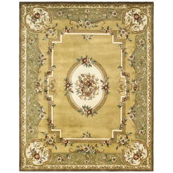 Safavieh 8&-3x22 x 11& Classic CL280A Light Gold, Green Rug