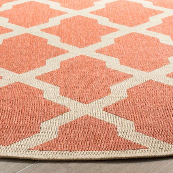Safavieh Linden LND122P 6&7x22 x 6&7x22 Round Rust - Creme Area Rug