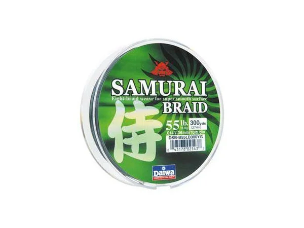 Daiwa Samurai Braid Filler Spool 300Y Green 55 lb. Test