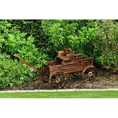 McGee Charred Wood Wheelbarrow Planter Rosalind Wheeler