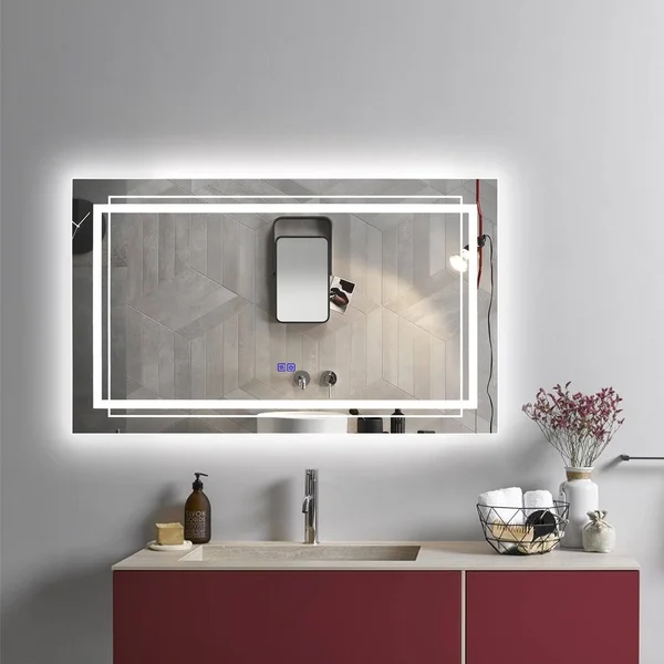 Chloe Lighting Luminosity Back Lit Rectangular Touchscreen LED Mirror 3 Color Temperatures, 3000k-6000k 39x22 Wide