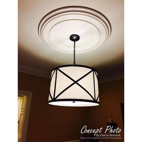 23 5/8x22OD x 3 5/8x22ID x 1 5/8x22P Palmetto Ceiling Medallion (Fits Canopies Up to 3 5/8x22) - Hand-Painted Clear Yellow