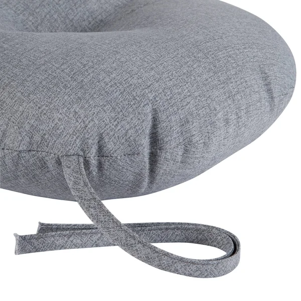Greendale Home Fashions 15 in. Round Outdoor Bistro Seat Cushion - Set of 4 Heather Gray